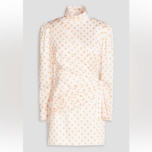 Ronny Kobo Collection Orange and White Polka Dot Mini Dress